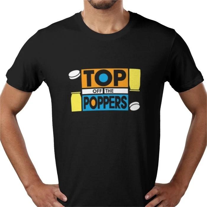 Top of the Poppers BBC music Pops funny humour retro tee T shirt 100% cotton UK S