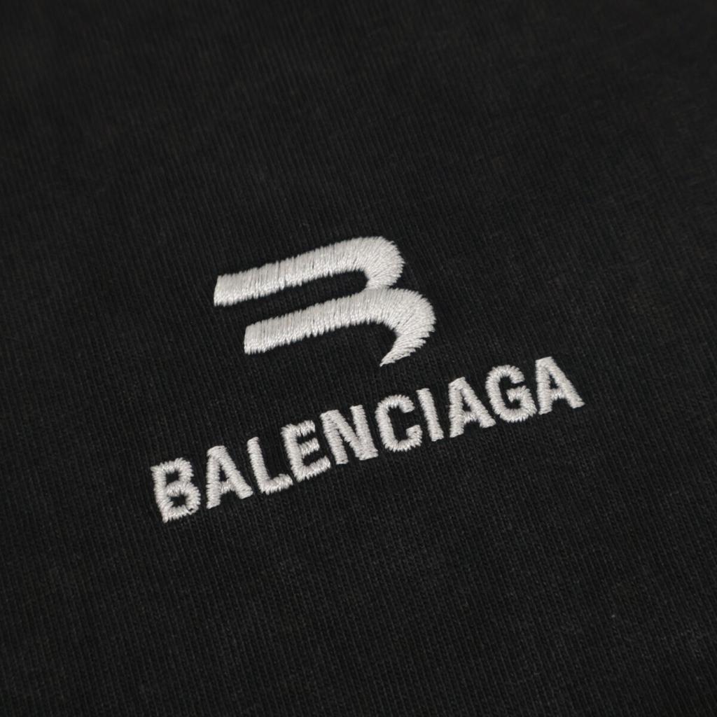 BALENCIAGA 612966 Black 21 One Point Crew Neck T-Shirt tops L blackUsed