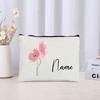 Flower Personalized Name Lipstick Bag Travel Make Up Pouch Kawaii Coin Purse Aesthetics Cosmetic Organizer Gift for Your Lover