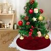 Household 18 In Knitted Christmas Tree Skirt Round Polyester Xmas Tree Foot Cover Red/White Christmas Tree Carpet Living Room