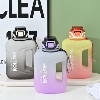 New Frosted Gradient Ton Barrels Large Capacity Sports Bottle Good-looking Ton Cup Fitness Exercise Straw Cup