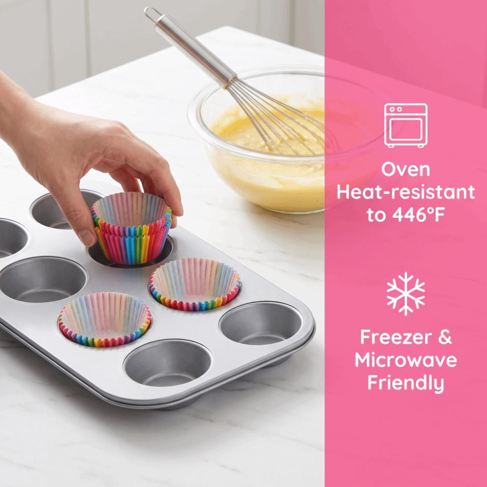 Rainbow Color Colorful Cupcake Liners Greaseproof Nonstick Cake Molds Cake Baking