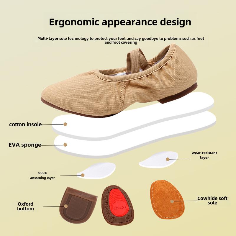 Women's Heeled Dance Shoes - Adult Ballet - Soft Leather Sole - Indoor/Outdoor - Lace-Free - Teacher Approved
