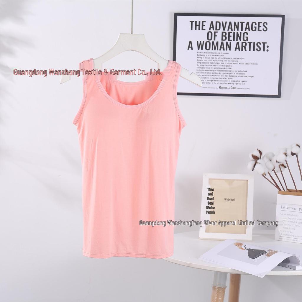 Damen Modal Gepolstertes Sport Yoga Tank Top mit Fixierten Cups - Erhältlich in 6 Größen & 6 Farben.