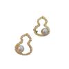 Minimalist Silver Pearl Gourd Stud Earrings - Versatile Fashion Style for Women