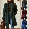 Cross-border 2025 European and American Style Retro Plaid Casual Temperament Medium and Long Lapel Jacket Women's Woolen Coat