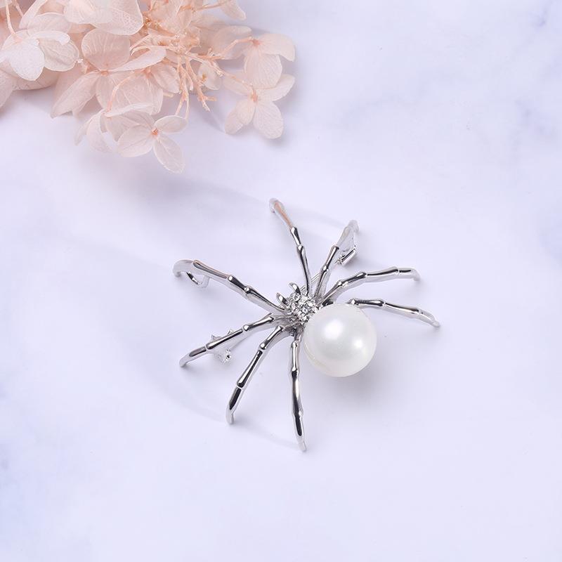 Fashion Personality Black Spider Pearl Brooch Women'S Vintage Brooch Gift Men'S And Women'S Accessories