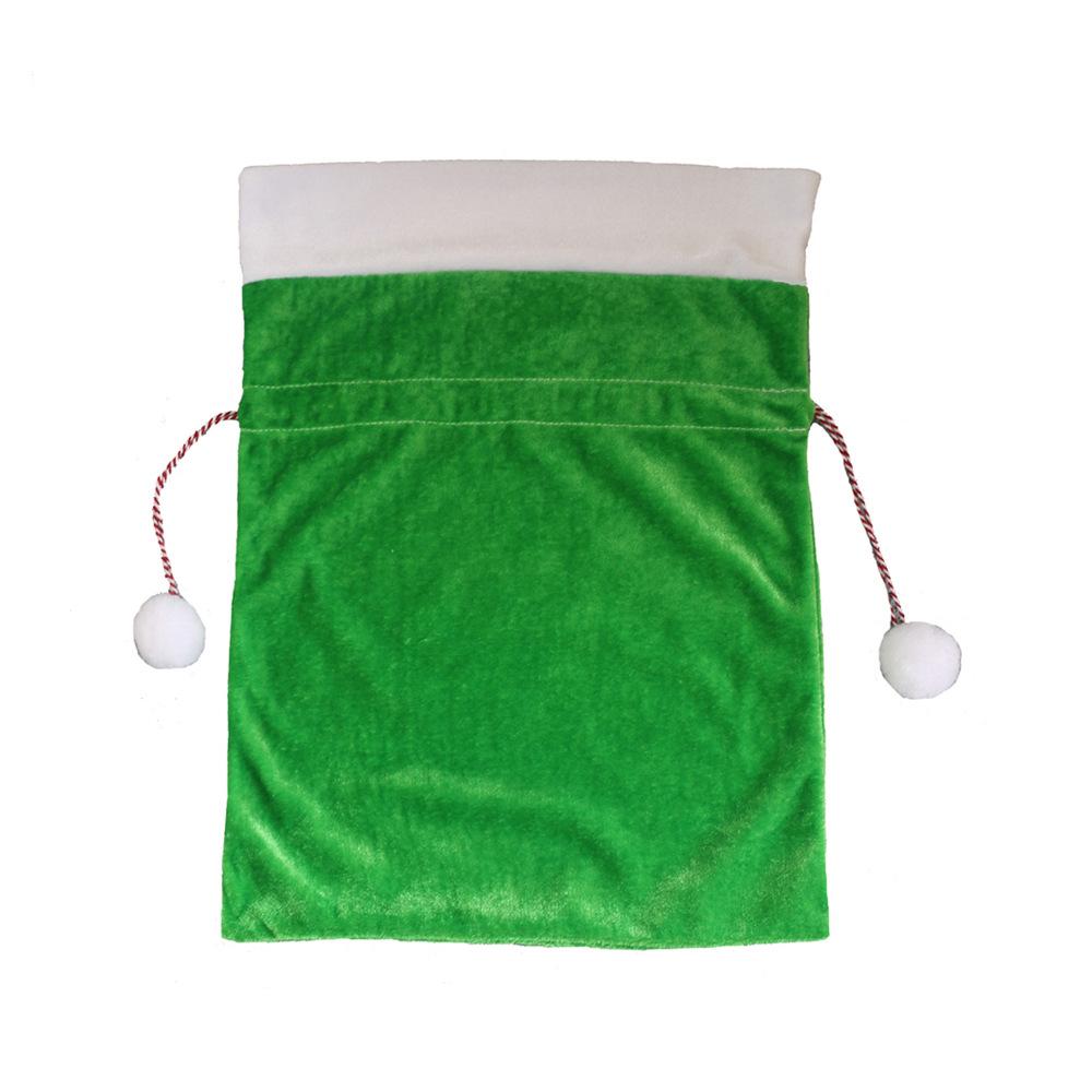 

1 шт. Різдвяний подарунковий пакет Дизайн Color-Blocking Плюшевий подарунковий мішечок з помпонами Мотузка Місткий Святковий мішок Санти для прикраси вечірки other
