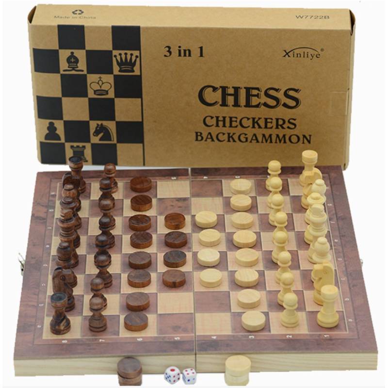 

Wooden International Chess Set With Trigame Variations For Family Fun And Chess Enthusiasts 24cm