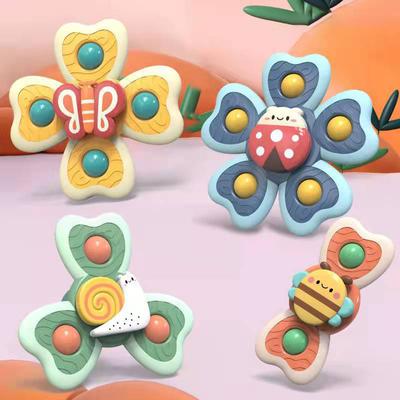 Brinquedos giratórios com ventosa, brinquedos giratórios com ventosa para insetos para crianças, bandeja para cadeira alta, mesa de banho, brinquedo de viagem de avião