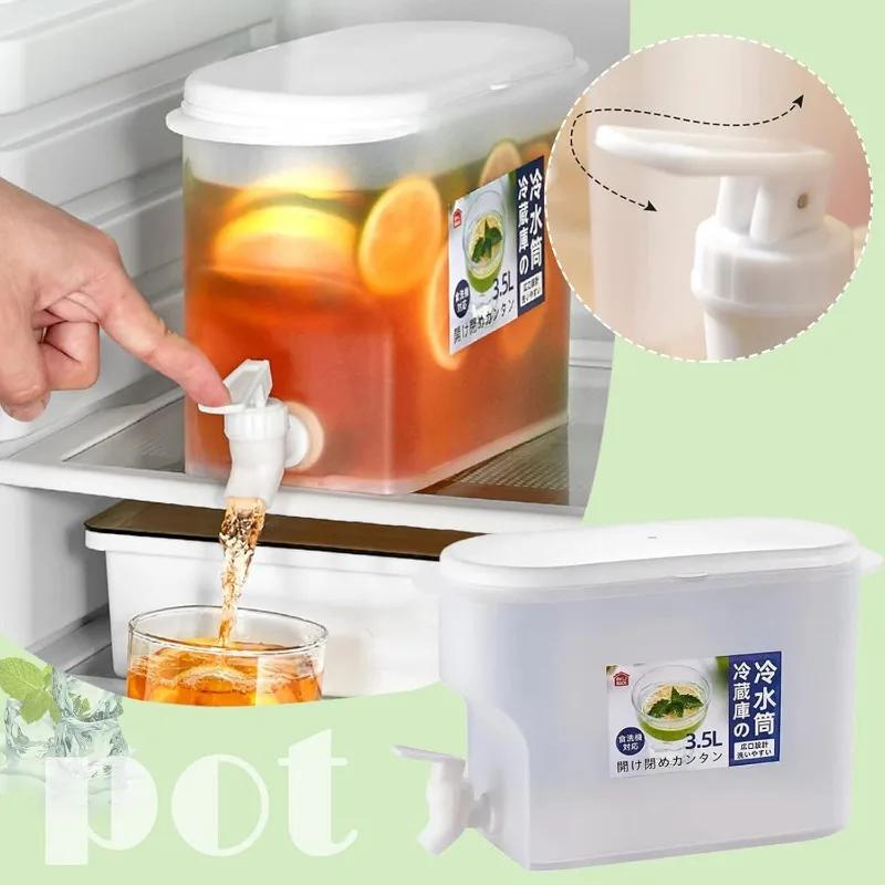 Refrigerator Water Dispenser with Faucet Cover Drinking Water Kettle Cold Bottle Juice Cover Household Beverage Milk Storage
