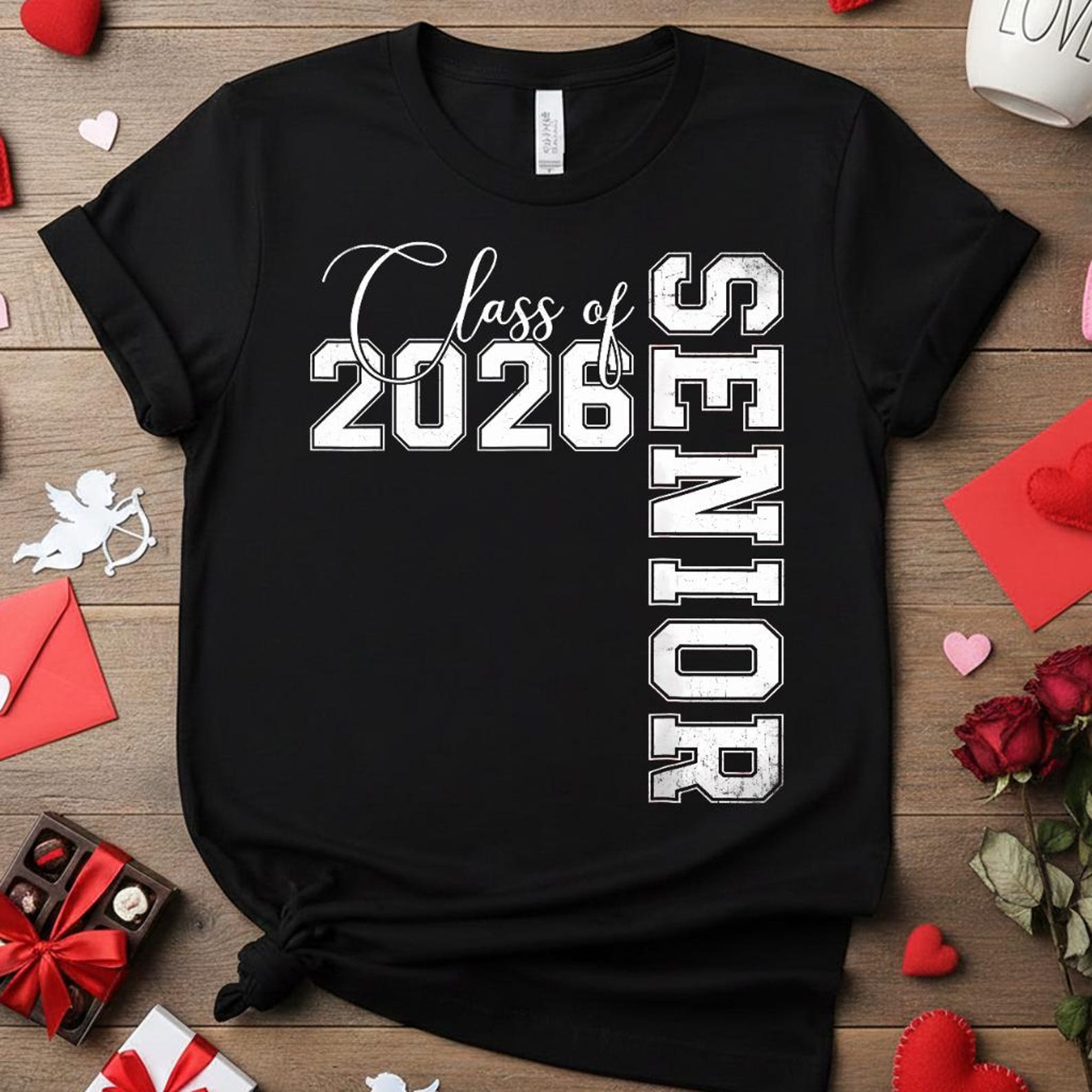 Senior 2026 Shirt, Class of 2026 Graduation Tee, My Last First Day Shirt, High School Senior 2026 Gift, Vertical Senior Typography M