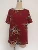 Available: Spring/Summer 2026 Women's Casual Chiffon Short Sleeve Round Neck Printed Top - 7 Colors, 6 Sizes