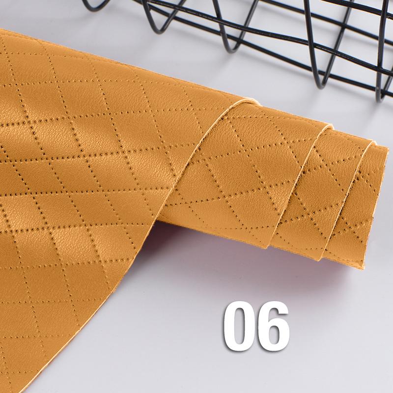 1/2 Yards Rhombus Plaid PU Lederstoff 1mm weiches elastisches Leder für DIY Sofa Schuhtaschen Auto Interieur Tischmatte Home Polster