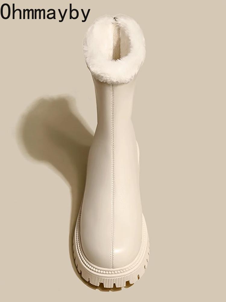 Winter Women Warm Plush Ankle Boots Comfort Non Slip Big Size Shoes Concise Cotton Short Botas De Mujer