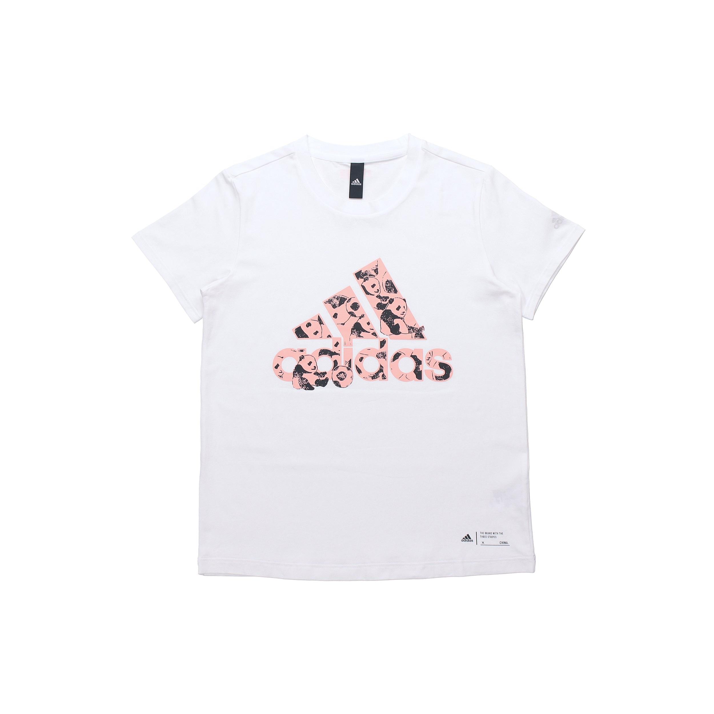 (WMNS) adidas China T-Shirt Asia Sizing  White Pink  Women s H58191 XS