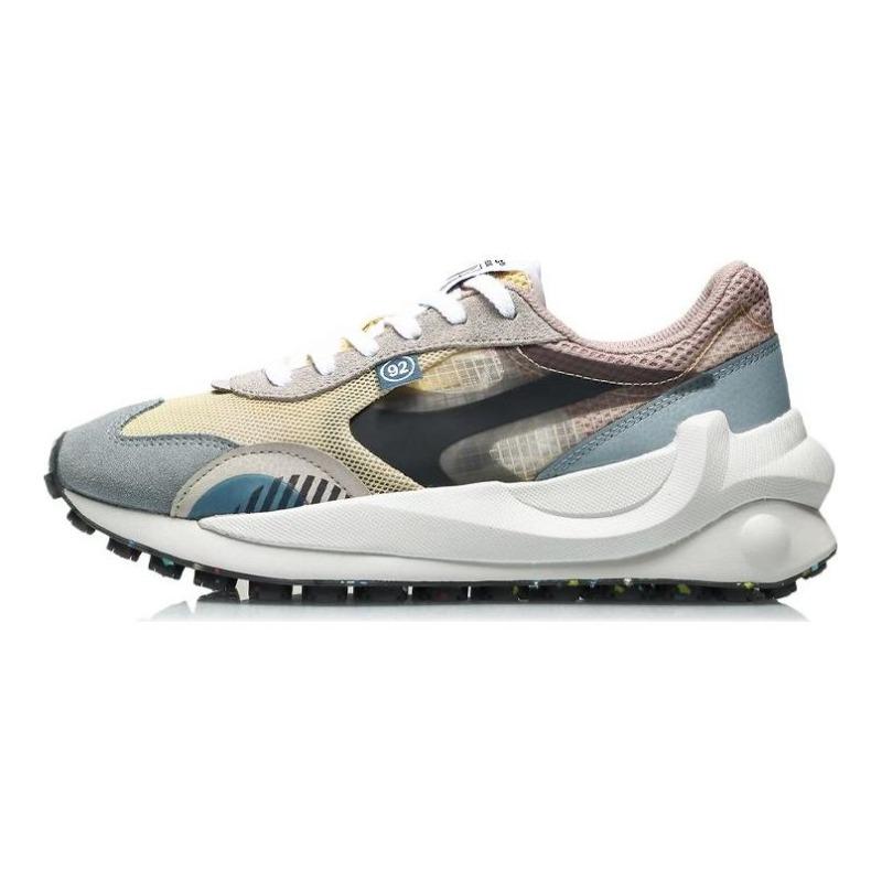 Li-Ning Fangyuan Women s Running Shoes Yellow Blue Gray AGCR034-4 37