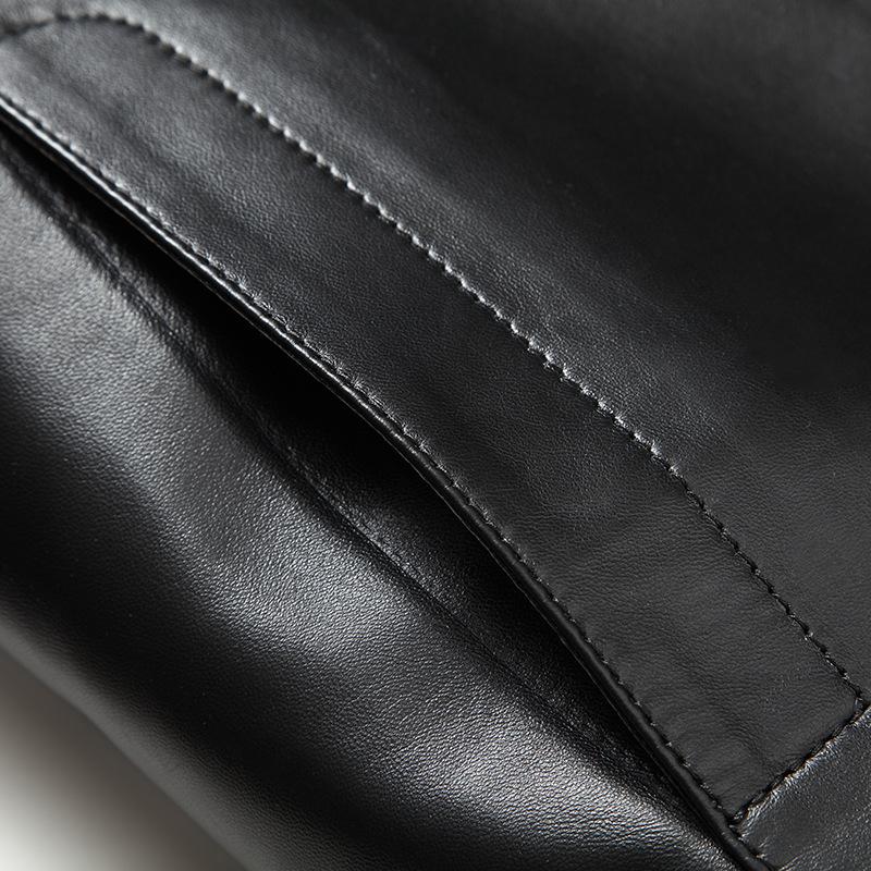 Genuine leather jacket men's sheepskin jacket Korean style slim business men's simple jacket