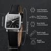 2 STÜCK/Set Damenmodeuhr Einfaches Quadratisches Zifferblatt Lederuhr
