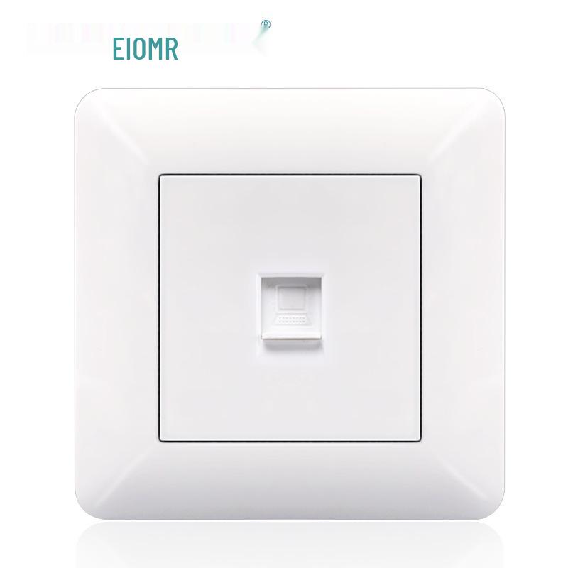 Curved White European Standard Socket Panel with Double USB & Type C, German Switch, Concealed Installation