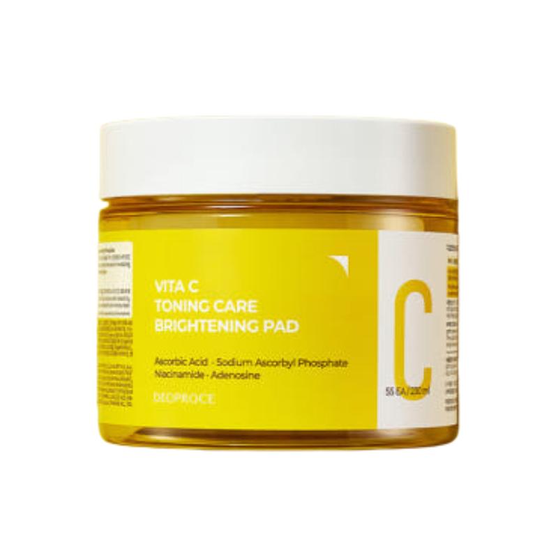 Deoproce Vita C Toning Care Brightening Pad 230ml + 230ml (55 Pads + 55 Pads) – Vitamin C Radiance & Exfoliating Treatment