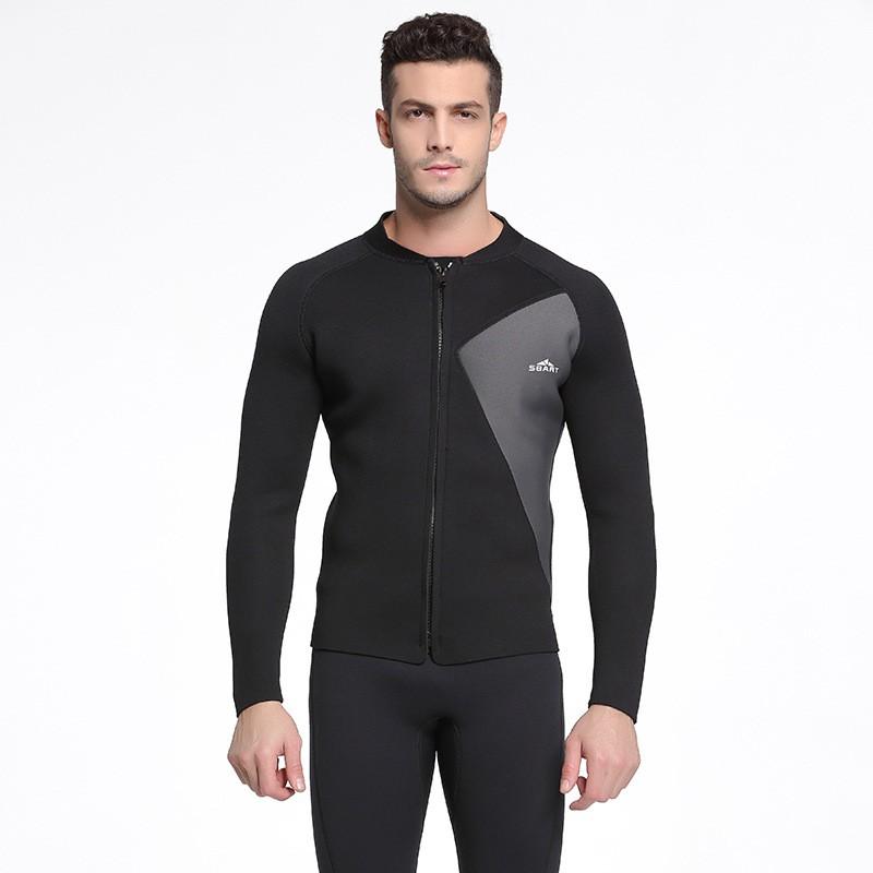 3mm Neoprene Wetsuit Set Men Winter Swimming Diving Snorkeling Surfing Thermal Long Sleeve Top Pants