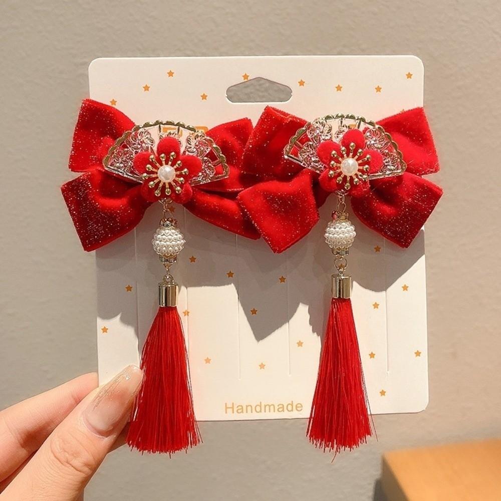 Bow Japanese Kimono Headwear Tassels New Year Bow Hairpin Masquerade Party