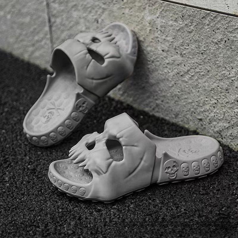Fashion Flip Flops Casual Innovative Design Shoes Men Soft-soled Lightweight Skull Slippers High-quality Exclusive Brand Slides