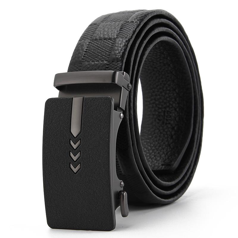 Mattierte Automatikschnalle Kanten Kopfschicht Rindsleder Gürtel High-End Business Casual Herren Trendgürtel