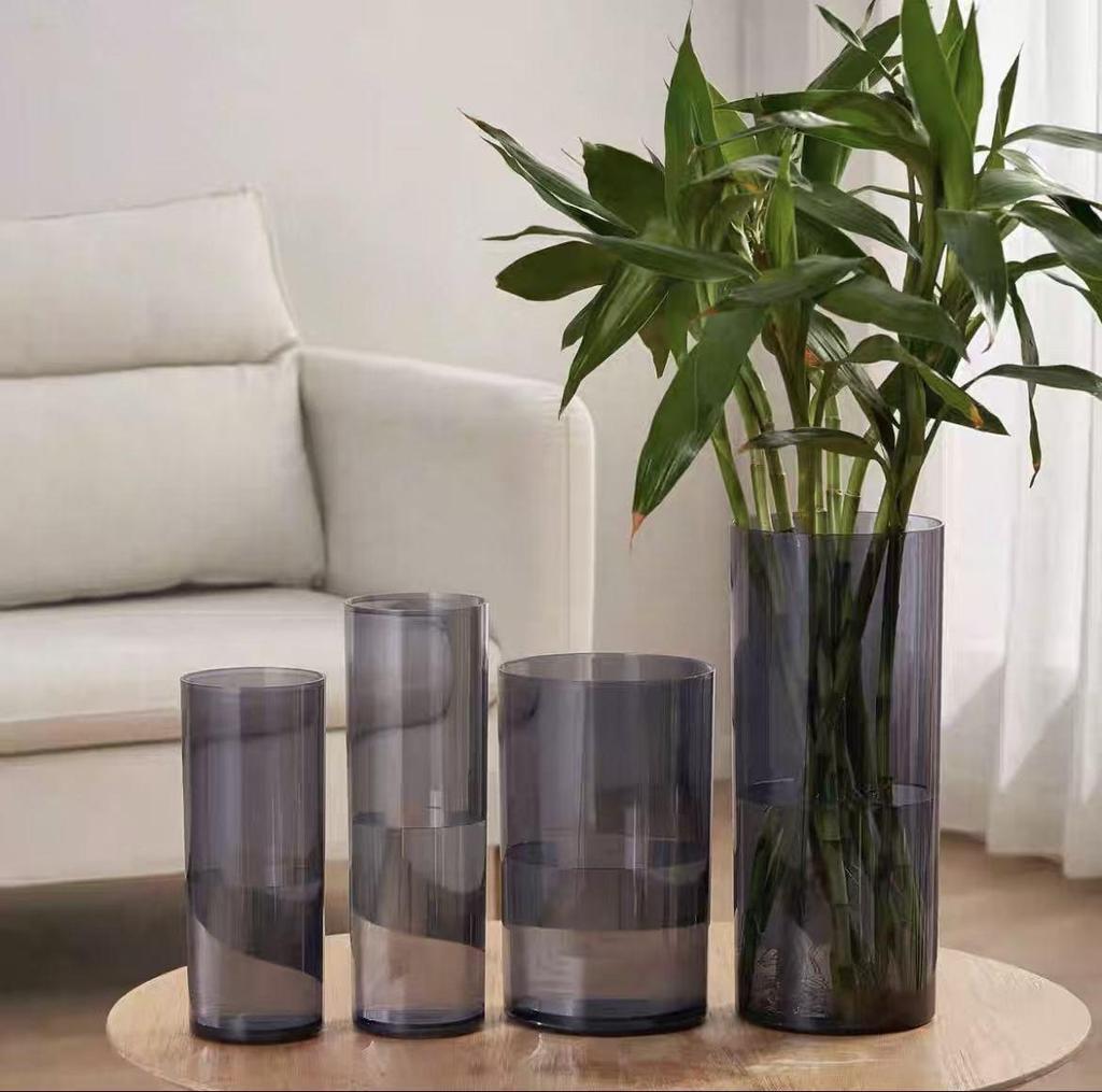 Acrylic Anti-Drop Transparent Vase for Lucky Bamboo Flower Arrangement – High-End Light Luxury Design