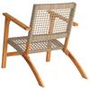 Garden Chairs 2 pcs Beige Poly Rattan and Acacia Wood