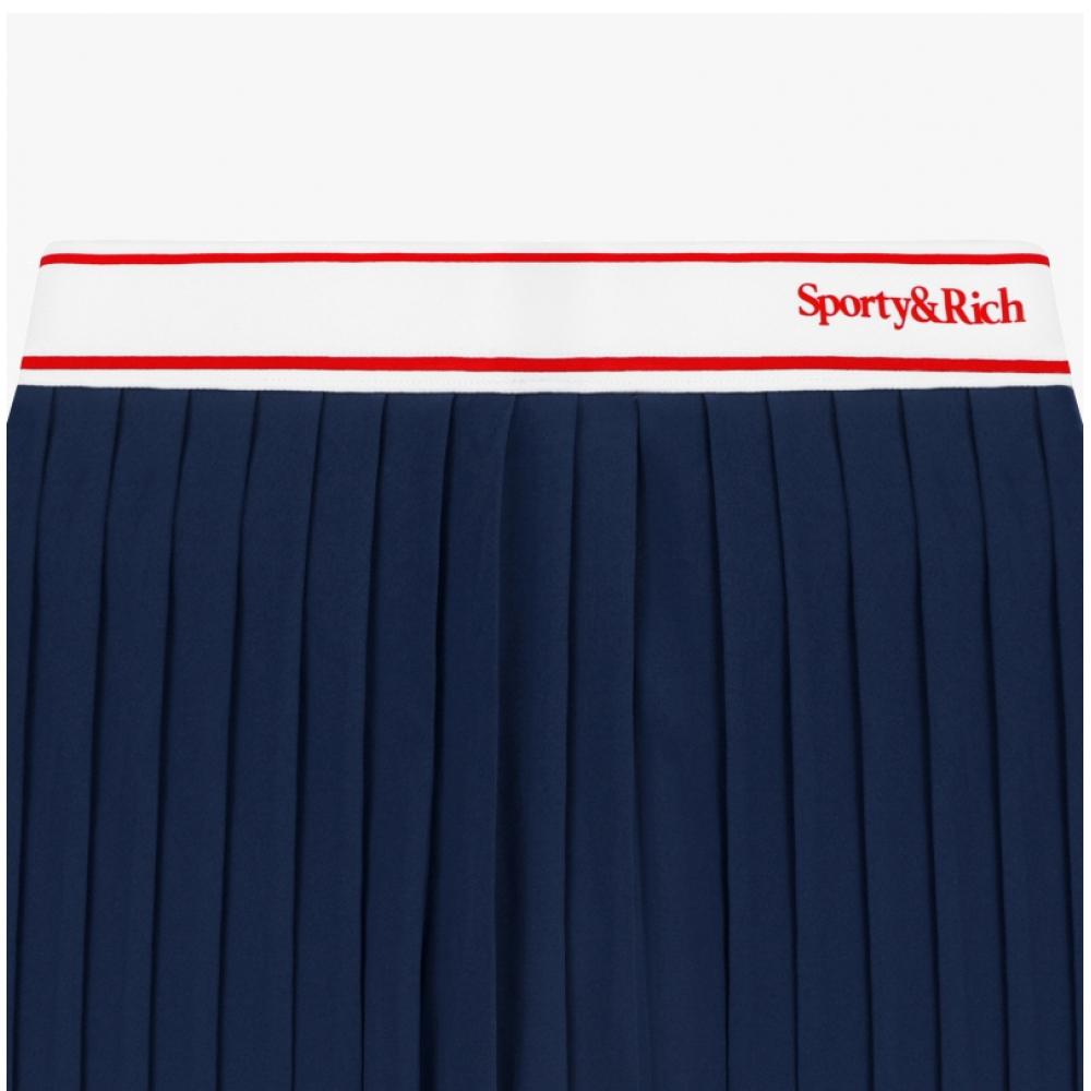 Sporty   Rich Sk005S406Sn Serif  Serif  Logo Pleated TenniS Women S Skirt
