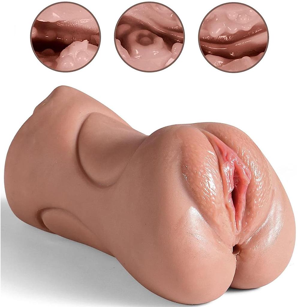 Textured Realistic 3-in-1 Male Masturbator Simulates Oral and Vaginal Hands-Free Men's Masturbation Cup for Intimate Play Waterproof Adult Toys
