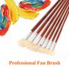 Professional Fan Brush for Painting 7pcs Oil Paint Brushes Set with Hog Bristle Natural Hair and Long Wood Handle Artist Fan Brushes for Acrylic Wa