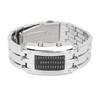 Men's LED Watch Ique Binary Time Mode Display Convex Arc Structure Silver Electronic Wristwatch (Small 8x26cm)