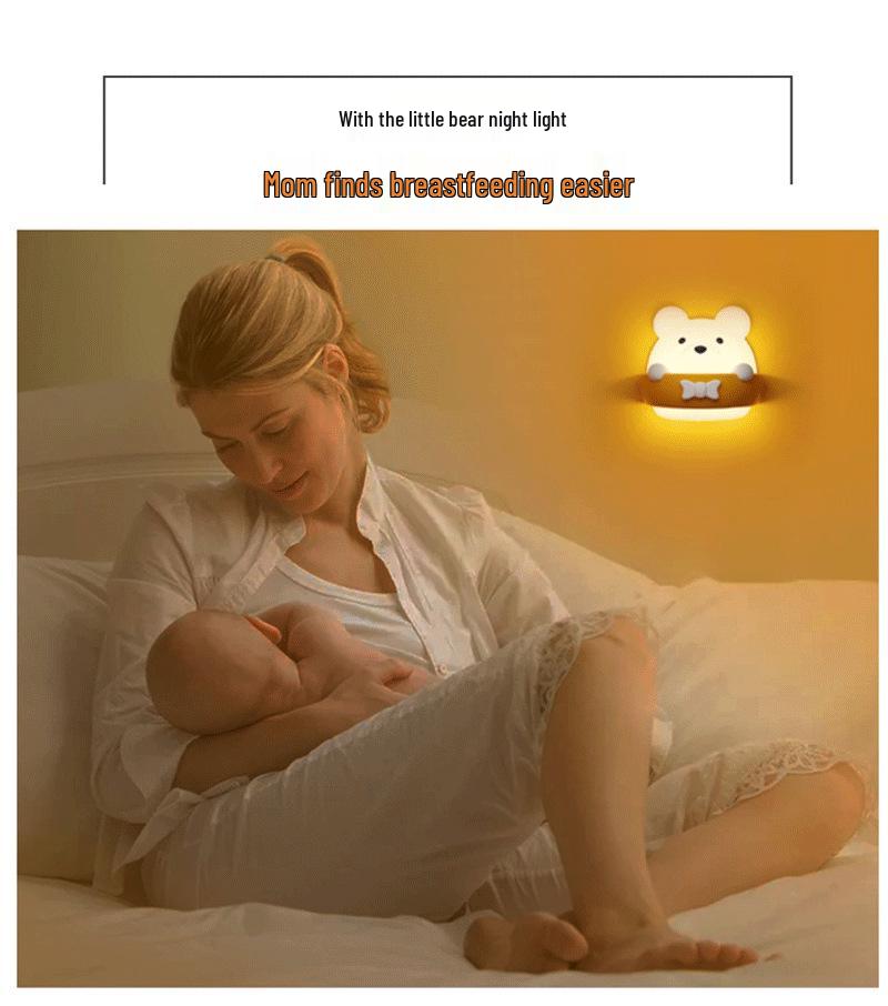 Remote-Control Plug-In & Rechargeable Night Light for Newborns - Ideal for Bedside, Breastfeeding, and Nighttime Baby Care