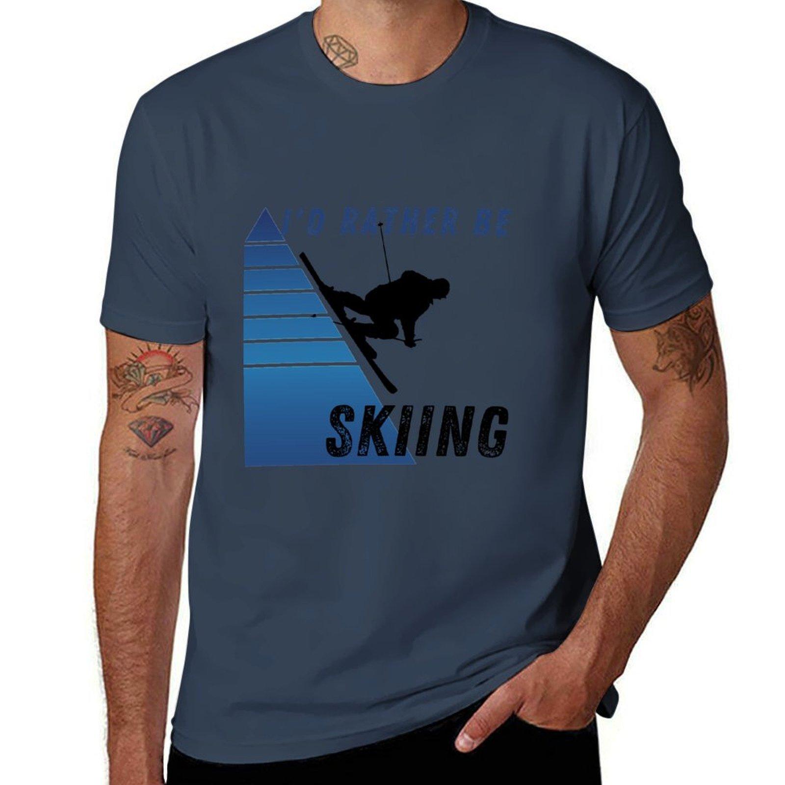 Id Rather Be Skiing Tshirt Holiday All Match Tshirt S