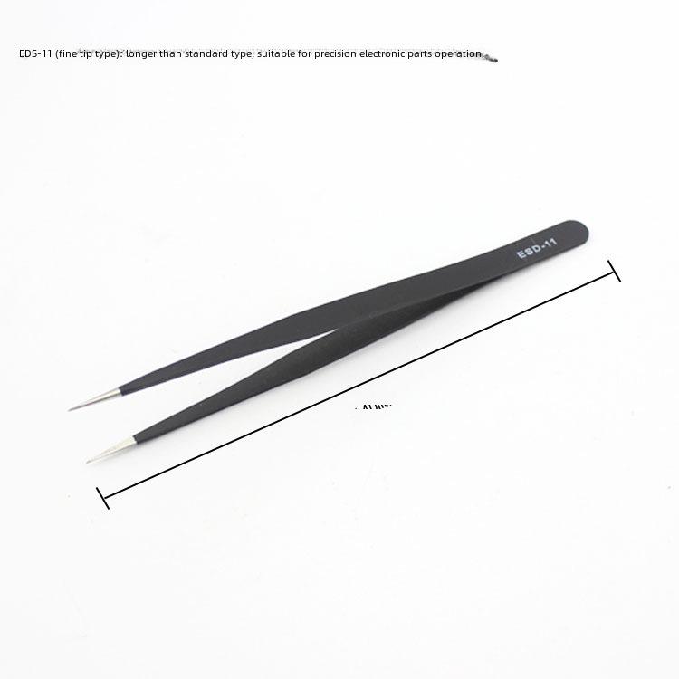 Black Stainless Steel Non-Magnetic Precision Tweezers & Small Screwdriver Set