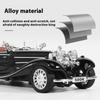 1/24 Scale 500K Vintage Car Model Toy Diecasts Alloy Sport Car Toys with Sound and Light Pull Back Vehicles for Children's Gifts