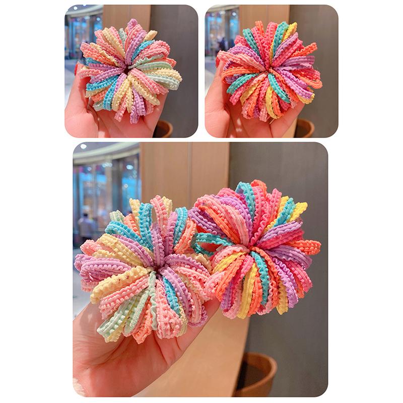 50Pcs Hair Ties Girls Candy Color Elastic Hair Band Baby Cute Trendy Comfortable Headwear Hair Ties Kid Hair Accessories
