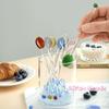 [TG835] Colheres de Vidro Coloridas Transparentes com Cabo Longo Resistentes ao Calor para Mexer Café Chá Sobremesa Mistura