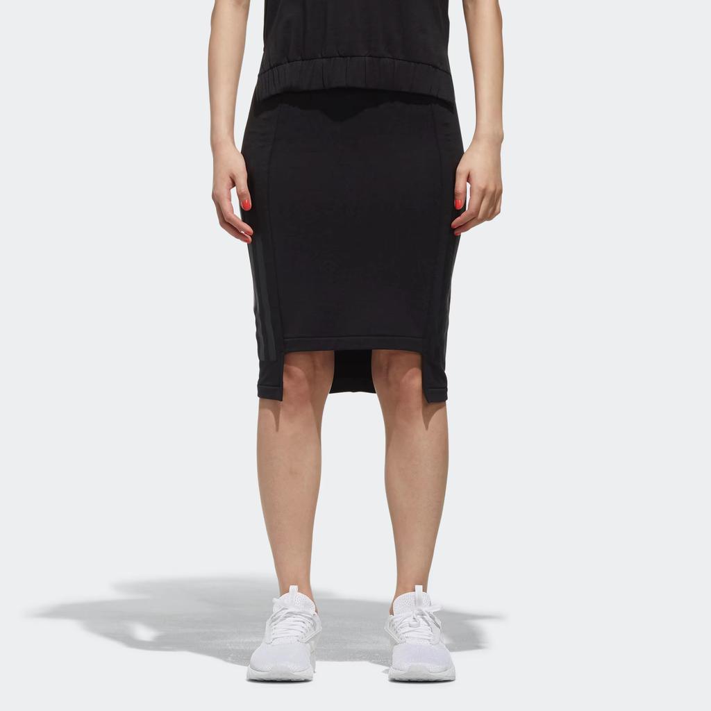Adidas Neo Simple Sports Striped Mid-Rise Lightweight Casual Skirt Women Skirts Black CV9022
