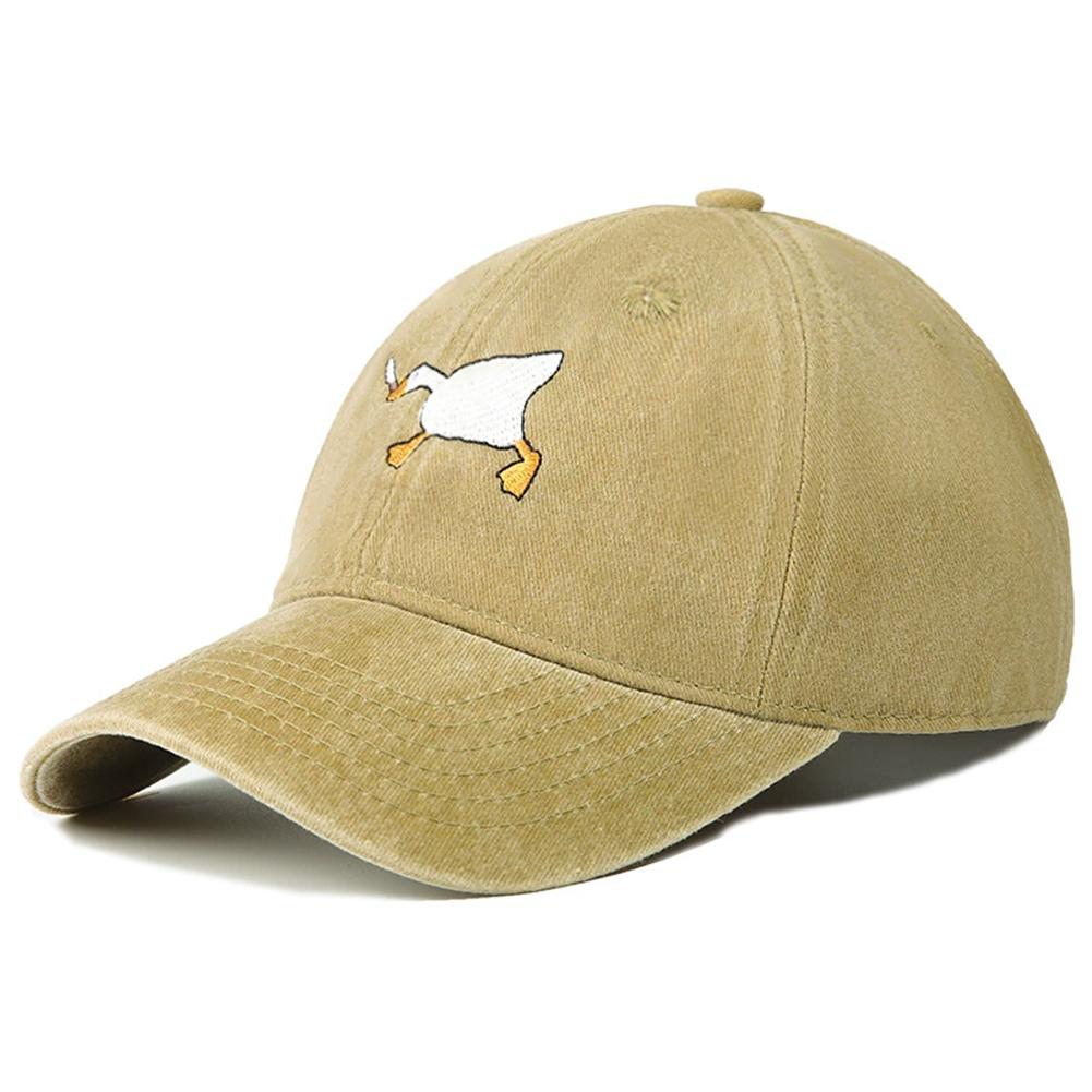 Cartoon Goose With Knife Embroidered Baseball Cap Soft Casual For Women Men Spring Summer Wide Brim Sun Hat