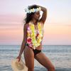 Vibrant Colorful Hawaiian Lei Necklace For Tropical Themed Parties Birthday Celebrations Beach Event