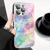 Colorful Cloud Pattern Electroplated Glass Phone Case Suitable for iPhone 18 17 17pro 16 15 14 14plus 13 12 11