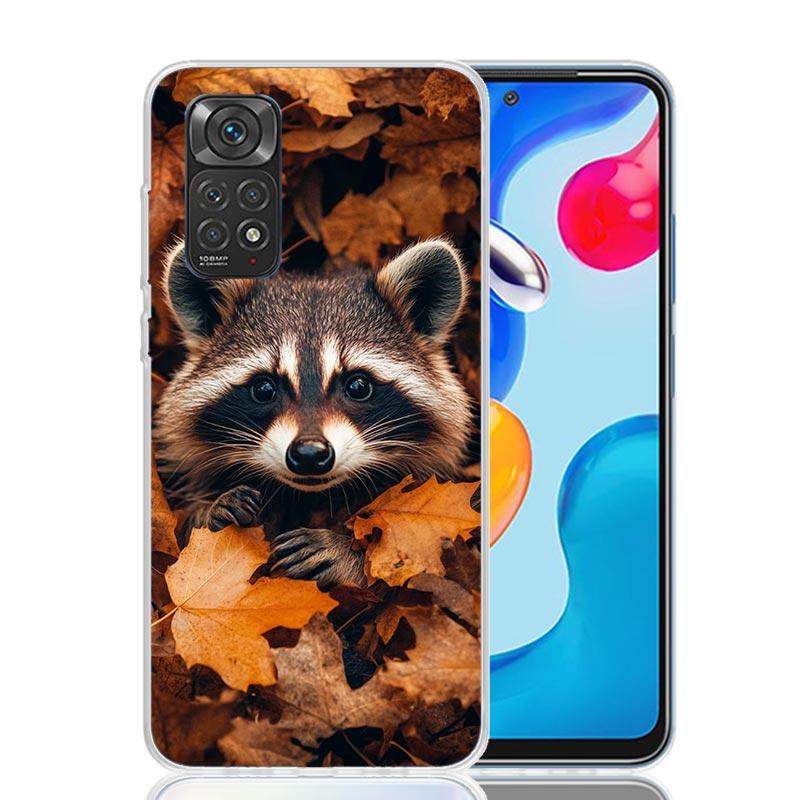 Raccoon Cute Animal Phone Case For Xiaomi Redmi Note 13 14 15 Pro Plus 12S 12 14S 11S 11E 10 10S 11 11T 5G 4G Cover Coque Redmi