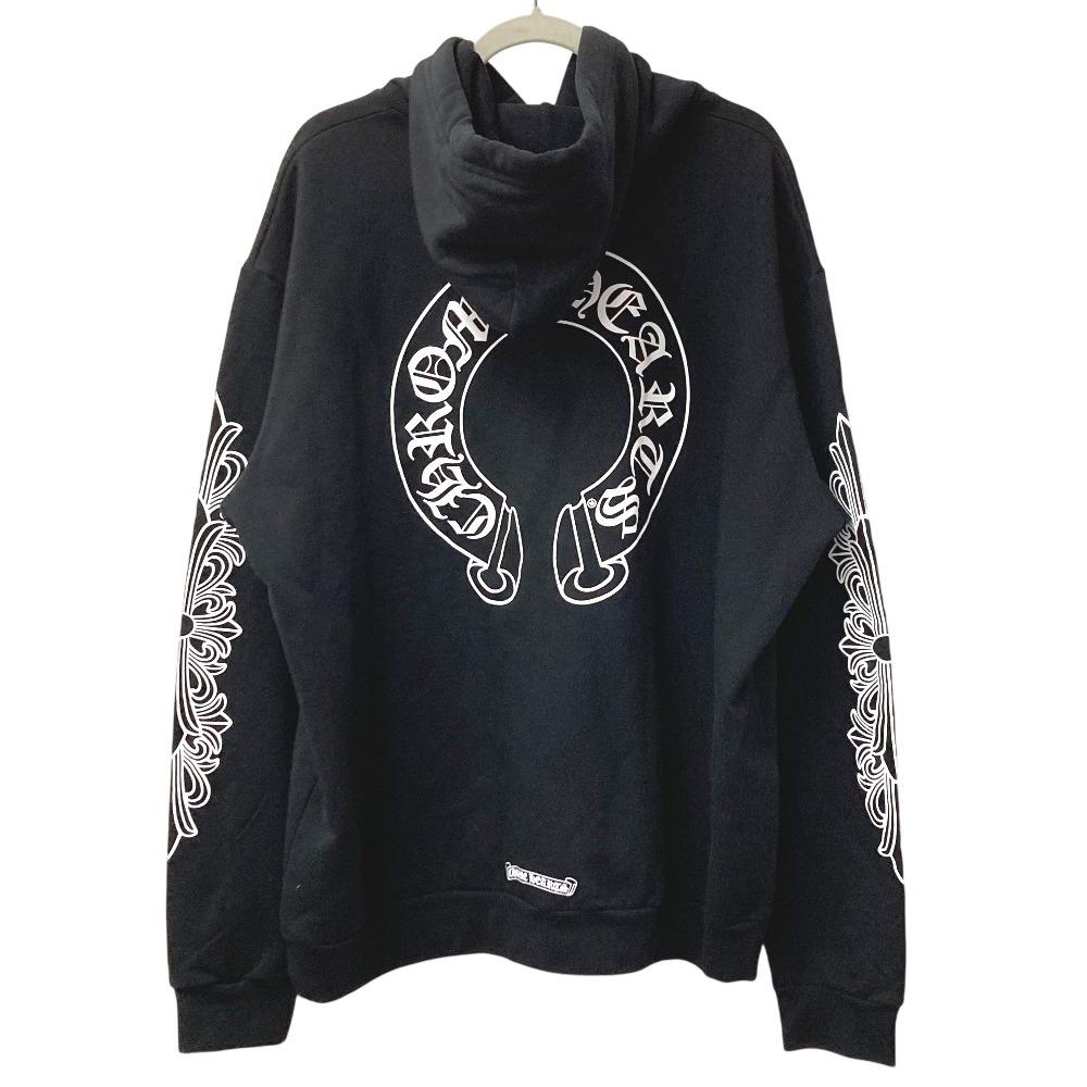 CHROME HEARTS SWTSHRT HD PLVR Flare Logo Horseshoe Apparel Hoodie Hood Parka