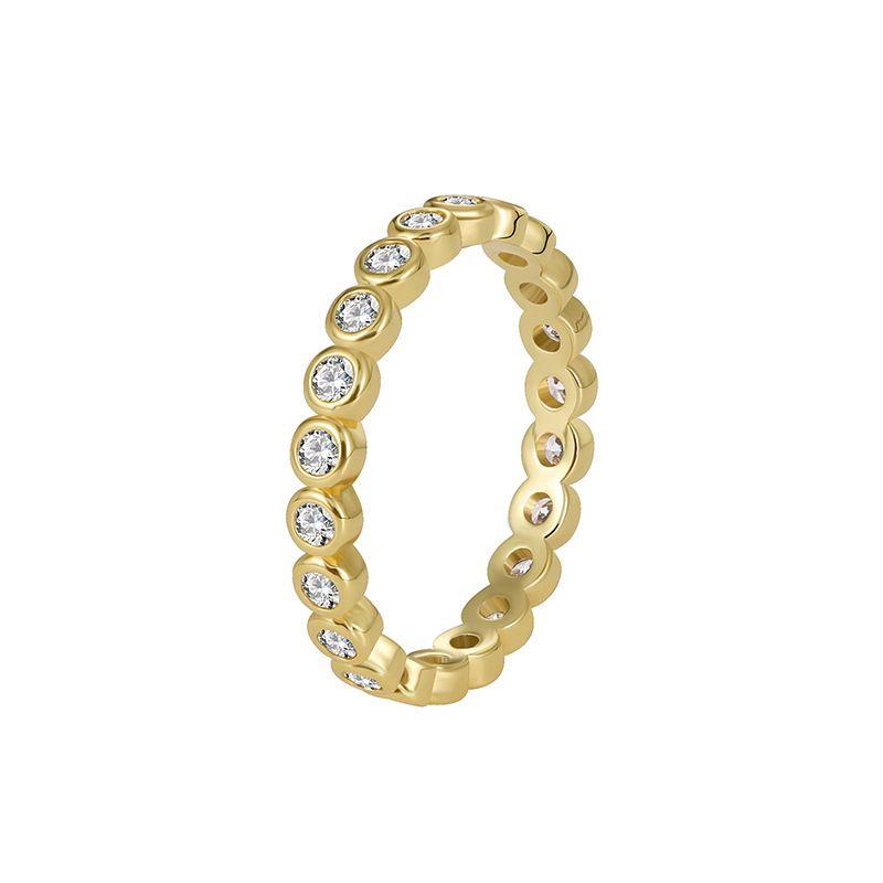 Silve Exquisite White Zircon Engagement Jewelry for Women's Fashion Finger Accessories Party Round Ring