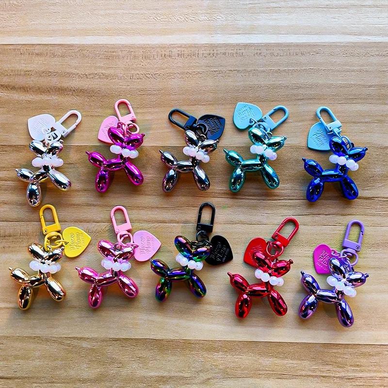 Colorful Cartoon Animal Couple Keychains Key Ring Women Men New Bling Cute Pet Bag Car Holder Airpods Box Jewelry Friend Gift