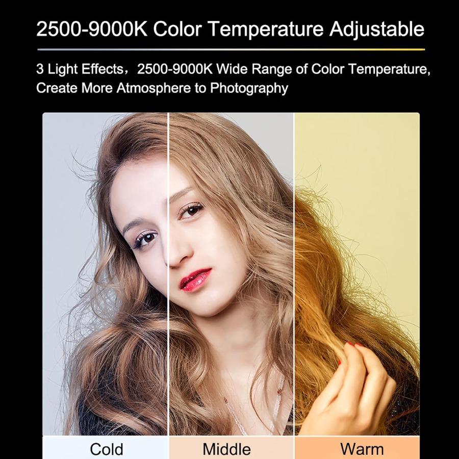 120 LED Portable Selfie Light for iPhone 3000mAh Rechargeable Portable Light for Photography with Front Back Phone Clip for Zoo